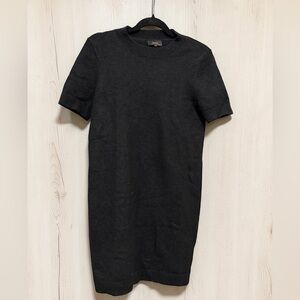 Quince Black Short-Sleeve Midi Cashmere Dress